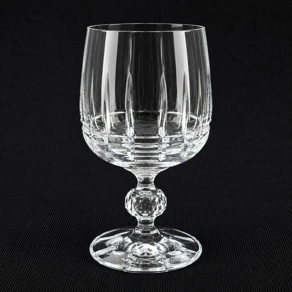 Crystalex Bohemian Crystal Belfast Wine Goblets Set of 2 Cut Glass 5.75 inch